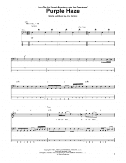 page one of Purple Haze (Bass Guitar Tab)