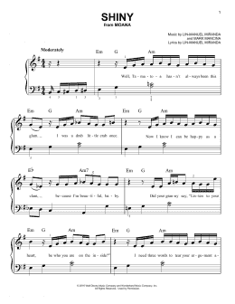 page one of Shiny (from Moana) (Easy Piano)