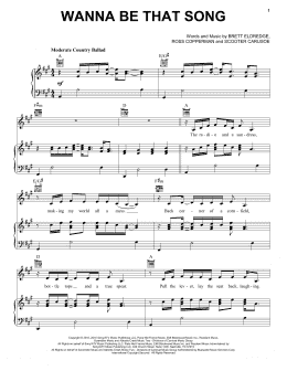 page one of Wanna Be That Song (Piano, Vocal & Guitar Chords (Right-Hand Melody))