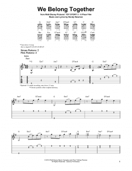 page one of We Belong Together (from Toy Story 3) (Easy Guitar Tab)