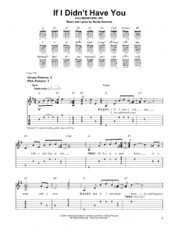 page one of If I Didn't Have You (from Monsters, Inc.) (Easy Guitar Tab)