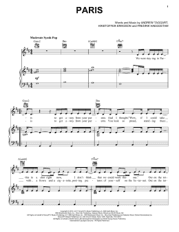 page one of Paris (Piano, Vocal & Guitar Chords (Right-Hand Melody))