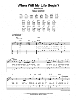 page one of When Will My Life Begin? (from Tangled) (Easy Guitar Tab)
