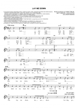 page one of Lay Me Down (Lead Sheet / Fake Book)