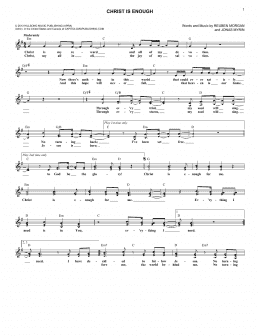 page one of Christ Is Enough (Lead Sheet / Fake Book)