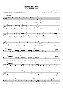 page one of One Thing Remains (Your Love Never Fails) (Lead Sheet / Fake Book)