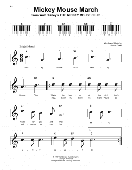 page one of Mickey Mouse March (from The Mickey Mouse Club) (Super Easy Piano)