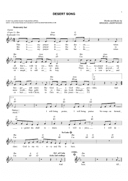page one of Desert Song (Lead Sheet / Fake Book)