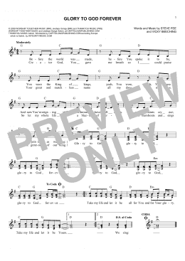 page one of Glory To God Forever (Lead Sheet / Fake Book)