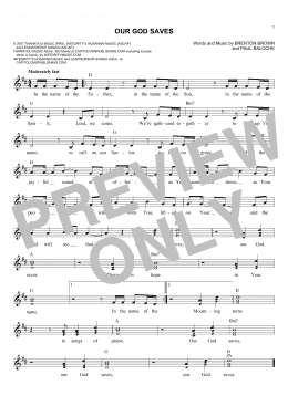 page one of Our God Saves (Lead Sheet / Fake Book)