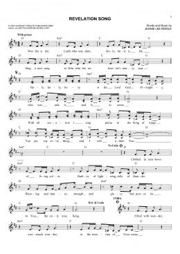 page one of Revelation Song (Lead Sheet / Fake Book)