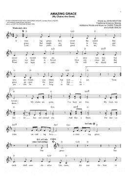 page one of Amazing Grace (My Chains Are Gone) (Lead Sheet / Fake Book)