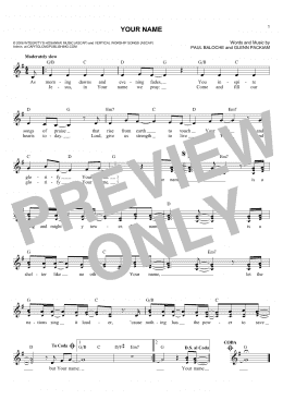 page one of Your Name (Lead Sheet / Fake Book)