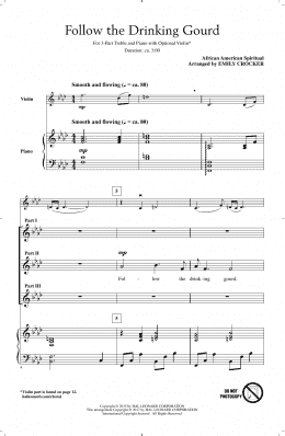 page one of Follow The Drinkin' Gourd (3-Part Treble Choir)