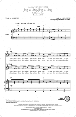 page one of Jing-A-Ling, Jing-A-Ling (2-Part Choir)