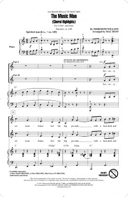 page one of The Music Man (Choral Highlights) (2-Part Choir)