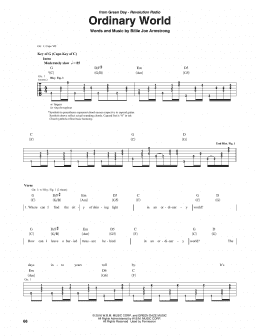 page one of Ordinary World (Guitar Rhythm Tab)