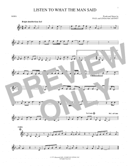 page one of Listen To What The Man Said (French Horn Solo)