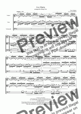 page one of Ave Maria (String Trio w/solo in cello) G