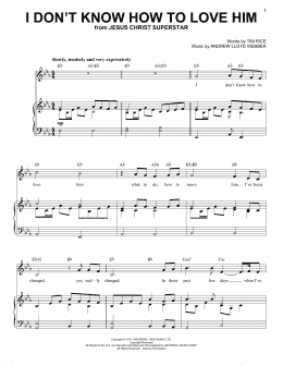 page one of I Don't Know How To Love Him (Piano & Vocal)