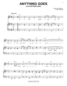 page one of Anything Goes (Piano & Vocal)