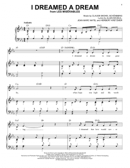 page one of I Dreamed A Dream (Piano & Vocal)