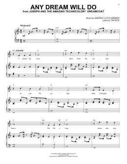 page one of Any Dream Will Do (Piano & Vocal)
