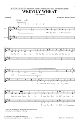 page one of Weevily Wheat (2-Part Choir)