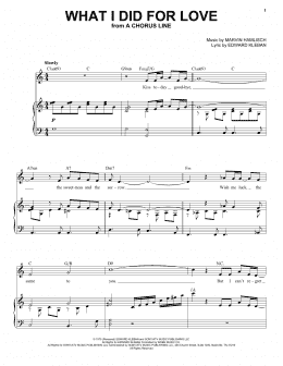 page one of What I Did For Love (Piano & Vocal)