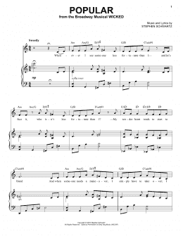 page one of Popular (from Wicked) (Piano & Vocal)