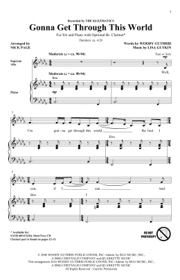 page one of Gonna Get Through This World (2-Part Choir)