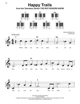page one of Happy Trails (Super Easy Piano)