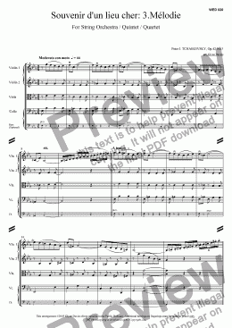 page one of Souvenir d'un lieu cher, Op.42 - No.3 Melodie
