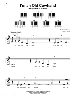 page one of I'm An Old Cowhand (From The Rio Grande) (Super Easy Piano)