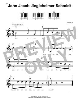 page one of John Jacob Jingleheimer Schmidt (Super Easy Piano)