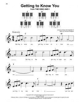 page one of Getting To Know You (Super Easy Piano)