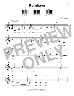 page one of Kumbaya (Super Easy Piano)