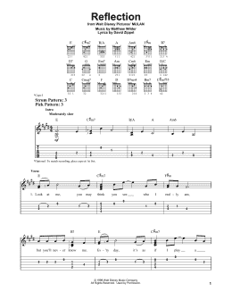 page one of Reflection (Pop Version) (from Mulan) (Easy Guitar Tab)