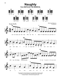 page one of Naughty (Super Easy Piano)
