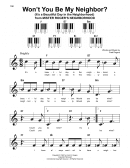 page one of Won't You Be My Neighbor? (It's A Beautiful Day In The Neighborhood) (Super Easy Piano)