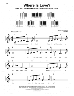 page one of Where Is Love? (Super Easy Piano)