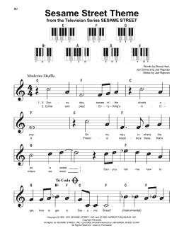 page one of Sesame Street Theme (Super Easy Piano)