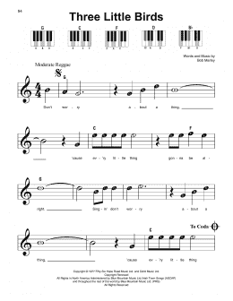 page one of Three Little Birds (Super Easy Piano)