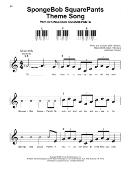 page one of SpongeBob SquarePants Theme Song (Super Easy Piano)