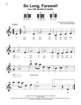 page one of So Long, Farewell (Super Easy Piano)