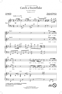 page one of Catch A Snowflake (2-Part Choir)