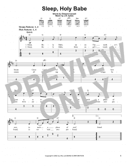 page one of Sleep, Holy Babe (Easy Guitar Tab)