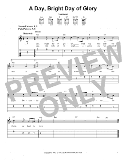 page one of A Day, Bright Day Of Glory (Easy Guitar Tab)