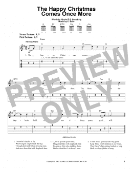 page one of The Happy Christmas Comes Once More (Easy Guitar Tab)