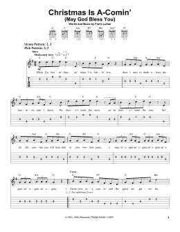 page one of Christmas Is A-Comin' (May God Bless You) (Easy Guitar Tab)